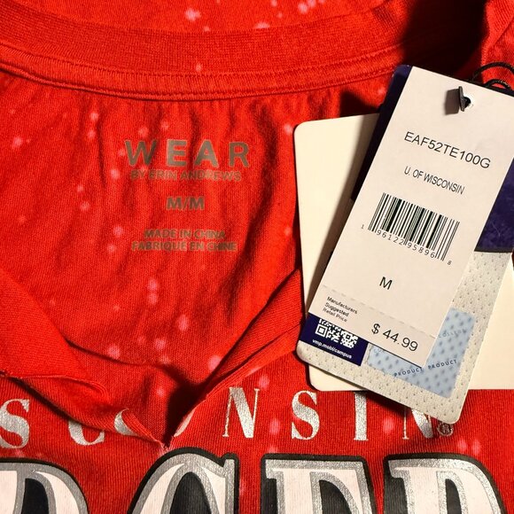 NEW WITH TAGS WEAR by Erin Andrews Women's Wisconsin Badgers Cropped T-Shirt - Picture 5 of 8